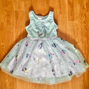 pinky beautiful blue and purple mermaid fairy princess dress for girls - sz 4T